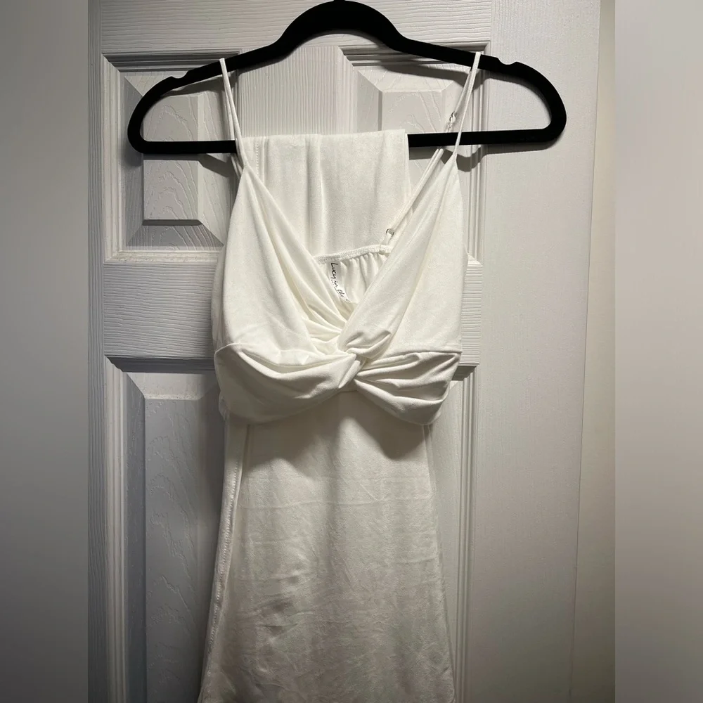 Lucy in the Sky two piece white suede set - Picture 2 of 3